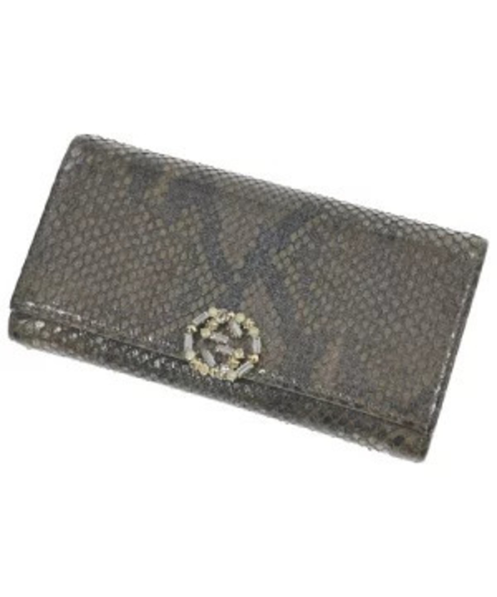 Gucci Wallet coin case Wallet Beige Cream x Brown Python
